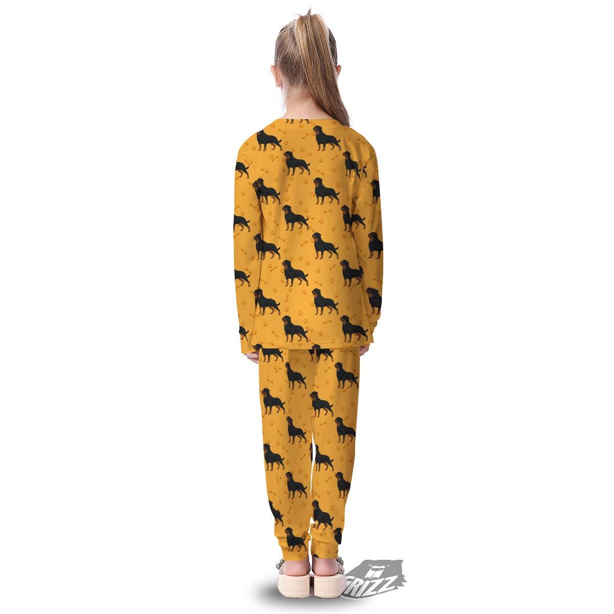 Dog Rottweiler Print Pattern Kid's Pajamas-grizzshop