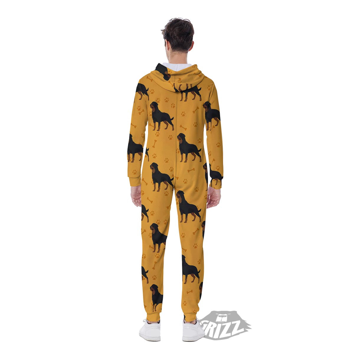 Dog Rottweiler Print Pattern Men's Jumpsuit-grizzshop