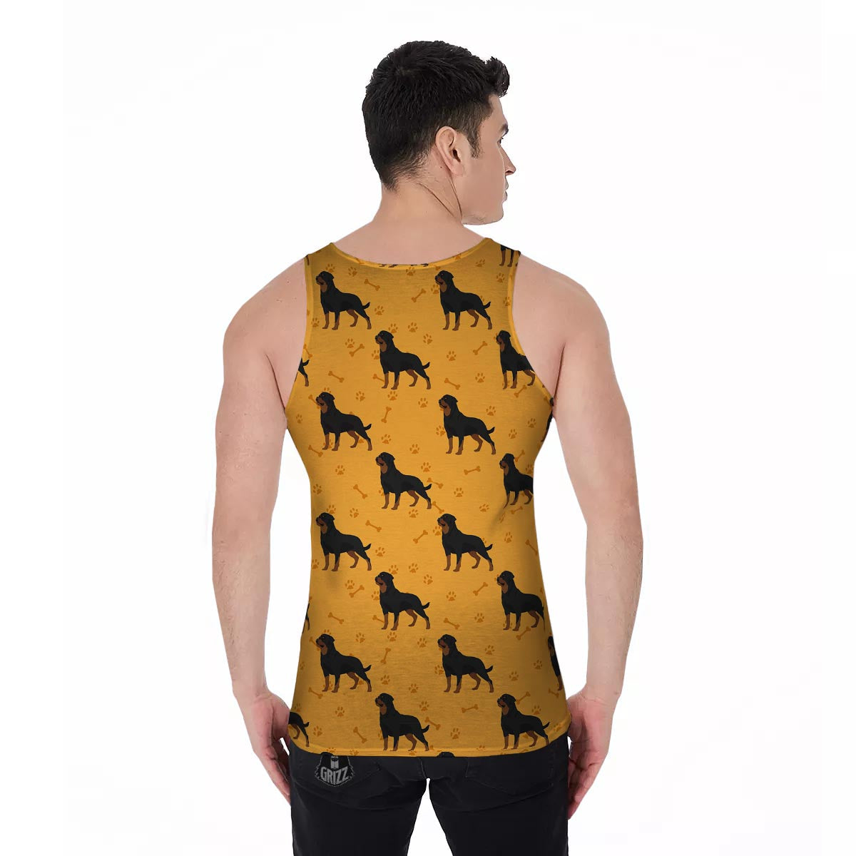 Dog Rottweiler Print Pattern Men's Tank Top-grizzshop