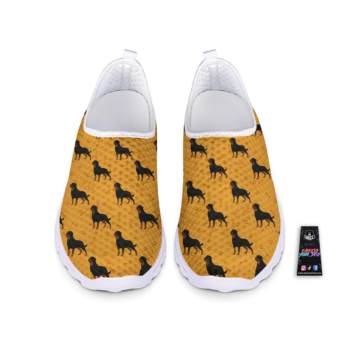 Dog Rottweiler Print Pattern Nurse Shoes-grizzshop