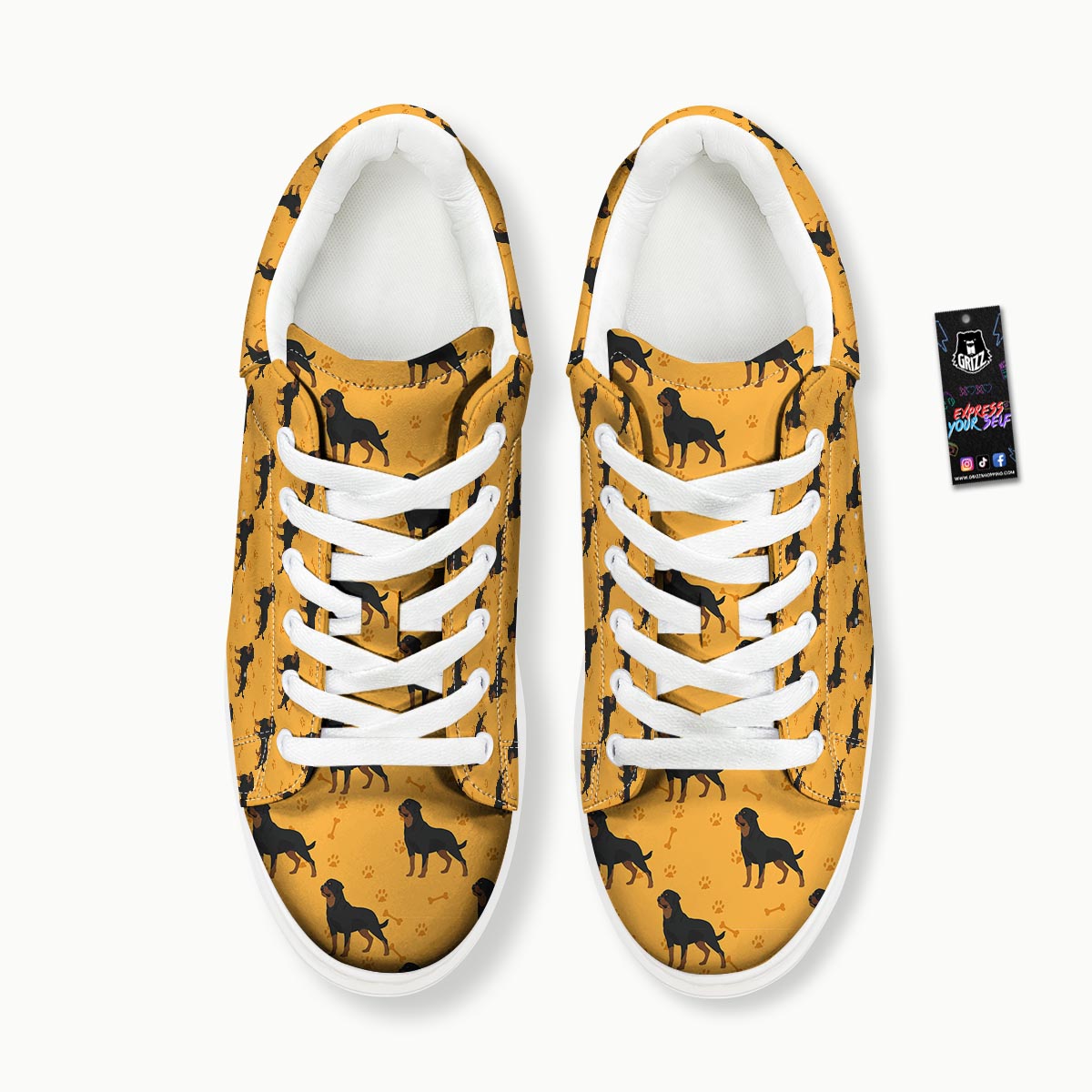 Dog Rottweiler Print Pattern Platform Shoes-grizzshop