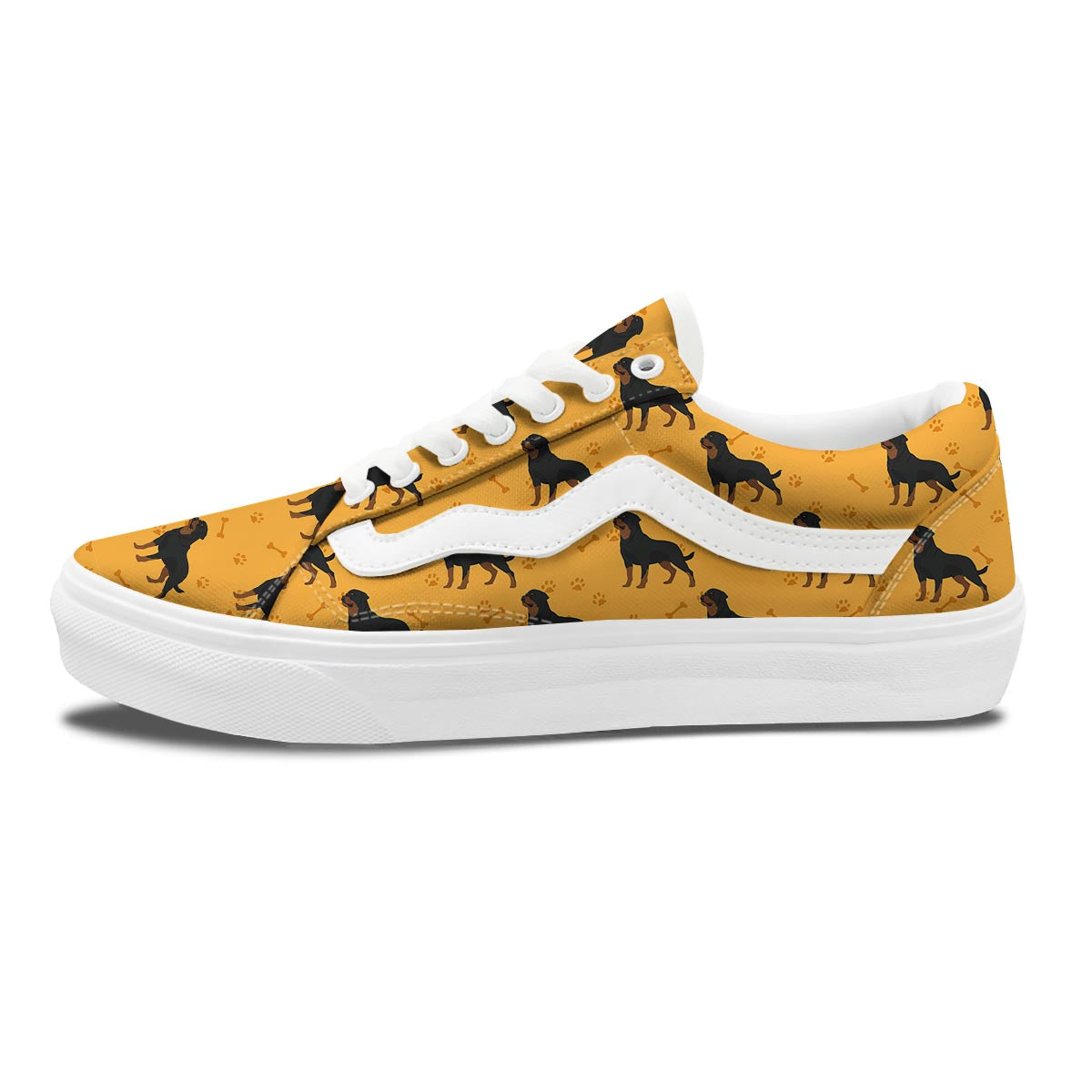 Dog Rottweiler Print Pattern Skate Shoes-grizzshop