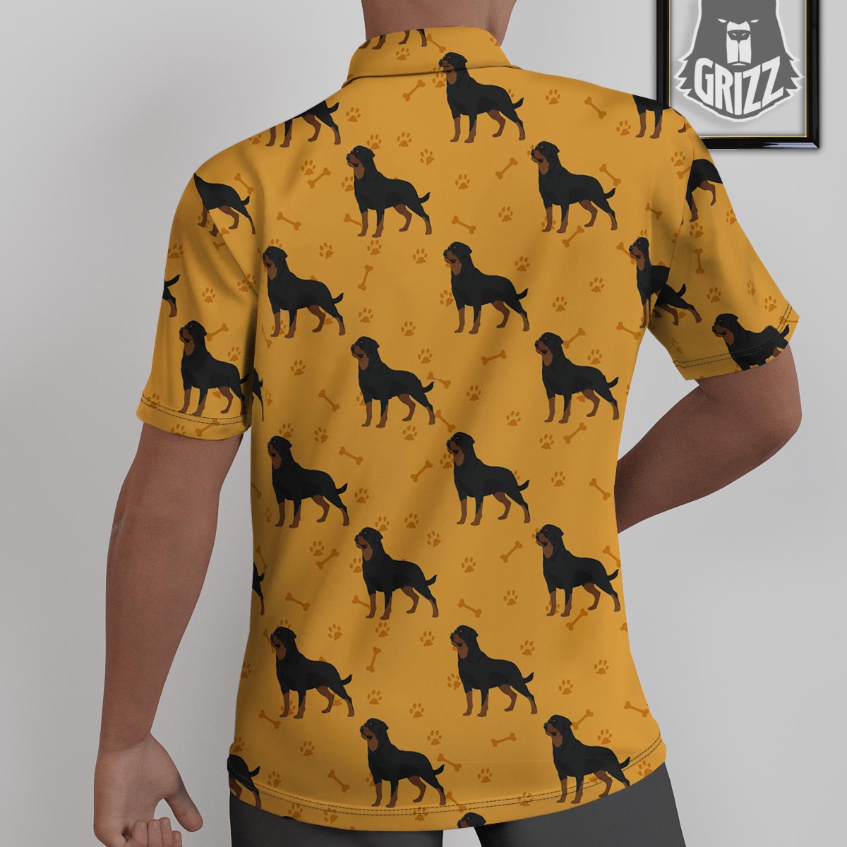 Dog Rottweiler Print Pattern Untucked Shirts-grizzshop
