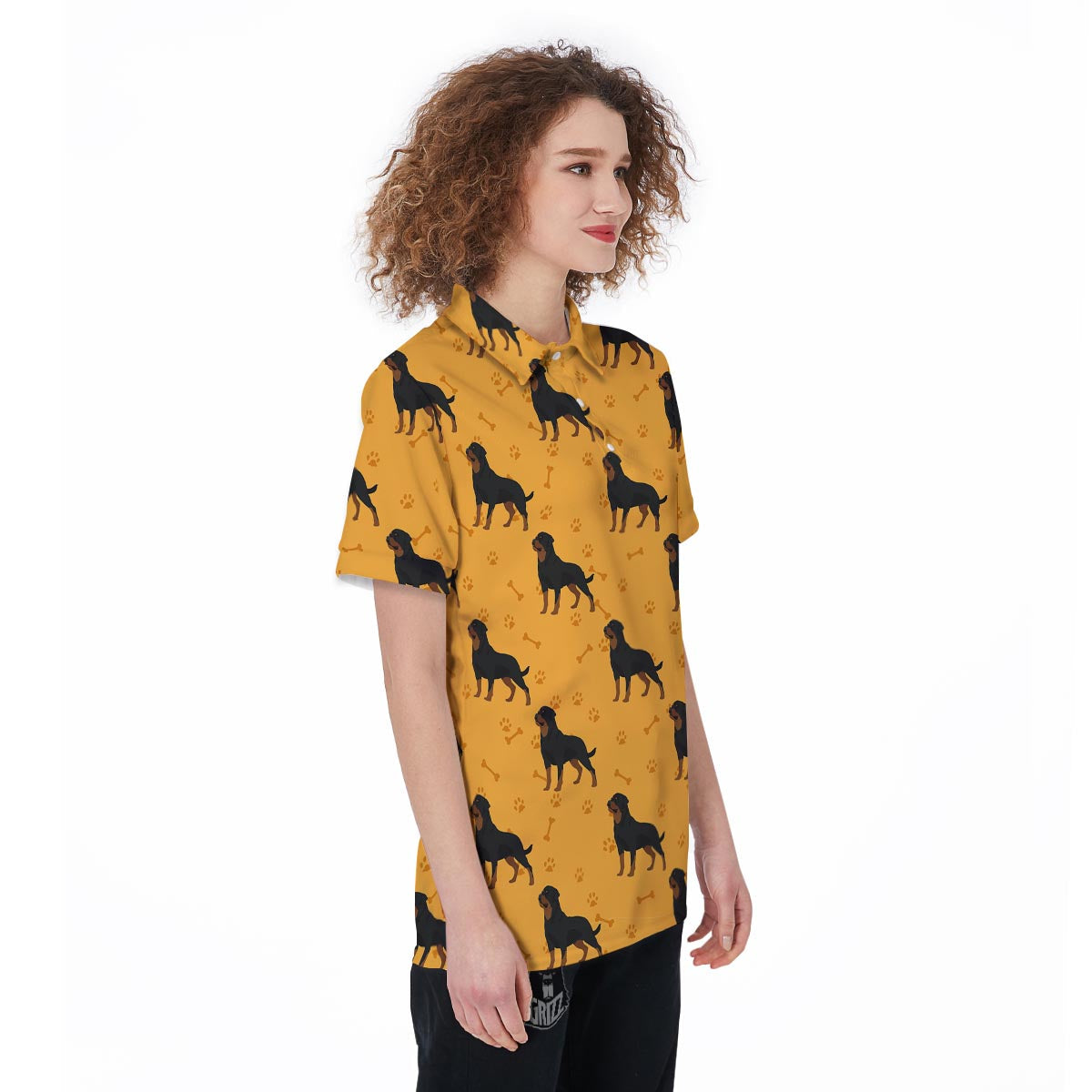 Dog Rottweiler Print Pattern Women's Golf Shirts-grizzshop