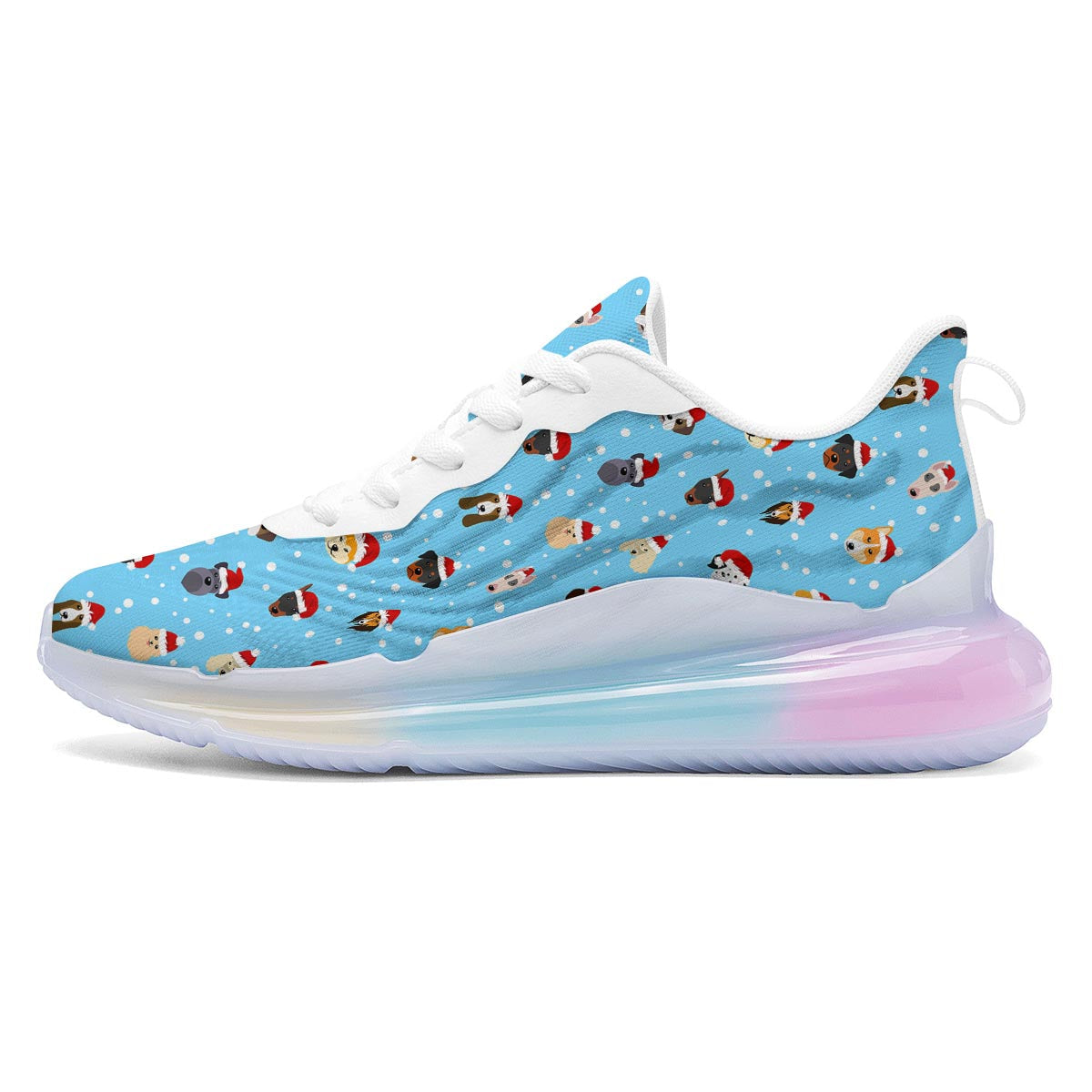 Dog Santa Print Pattern Running Sneakers-grizzshop