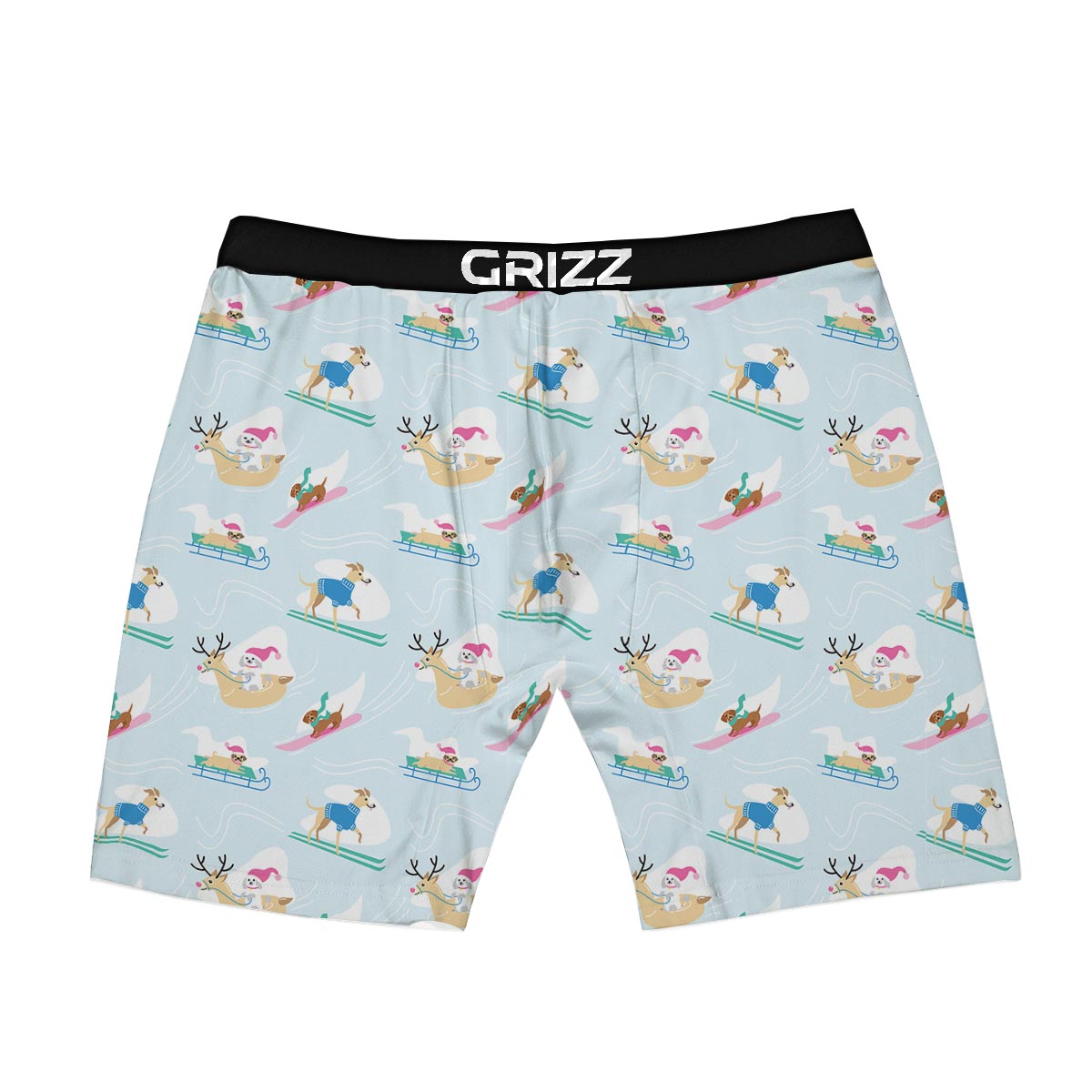 Dog Skiing Print Pattern Boxer Briefs-grizzshop
