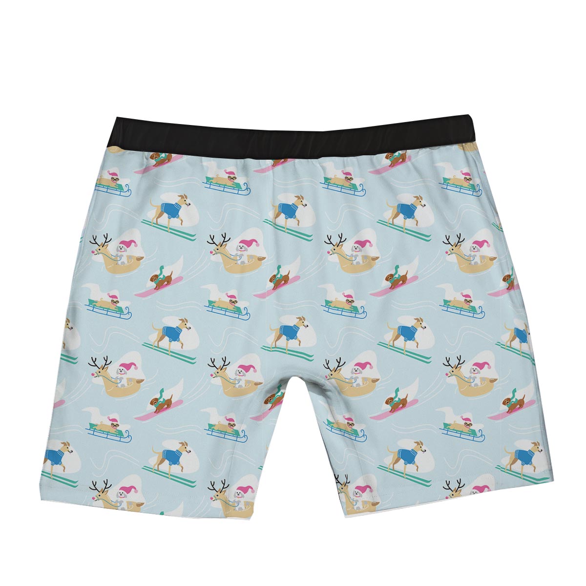 Dog Skiing Print Pattern Boxer Briefs-grizzshop