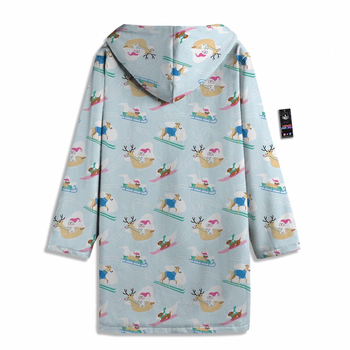 Dog Skiing Print Pattern Men's Windbreaker Jacket-grizzshop