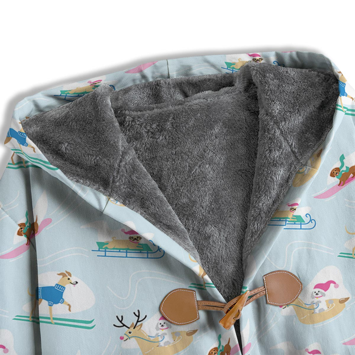 Dog Skiing Print Pattern Men's Windbreaker Jacket-grizzshop