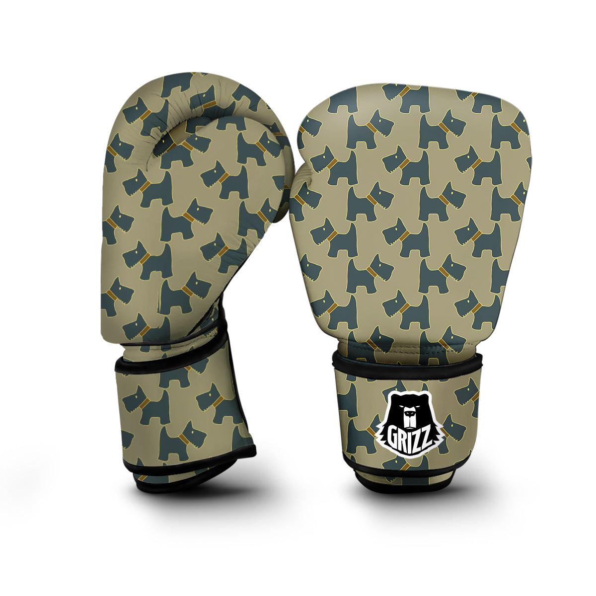Dog Westie Pattern Print Boxing Gloves-grizzshop