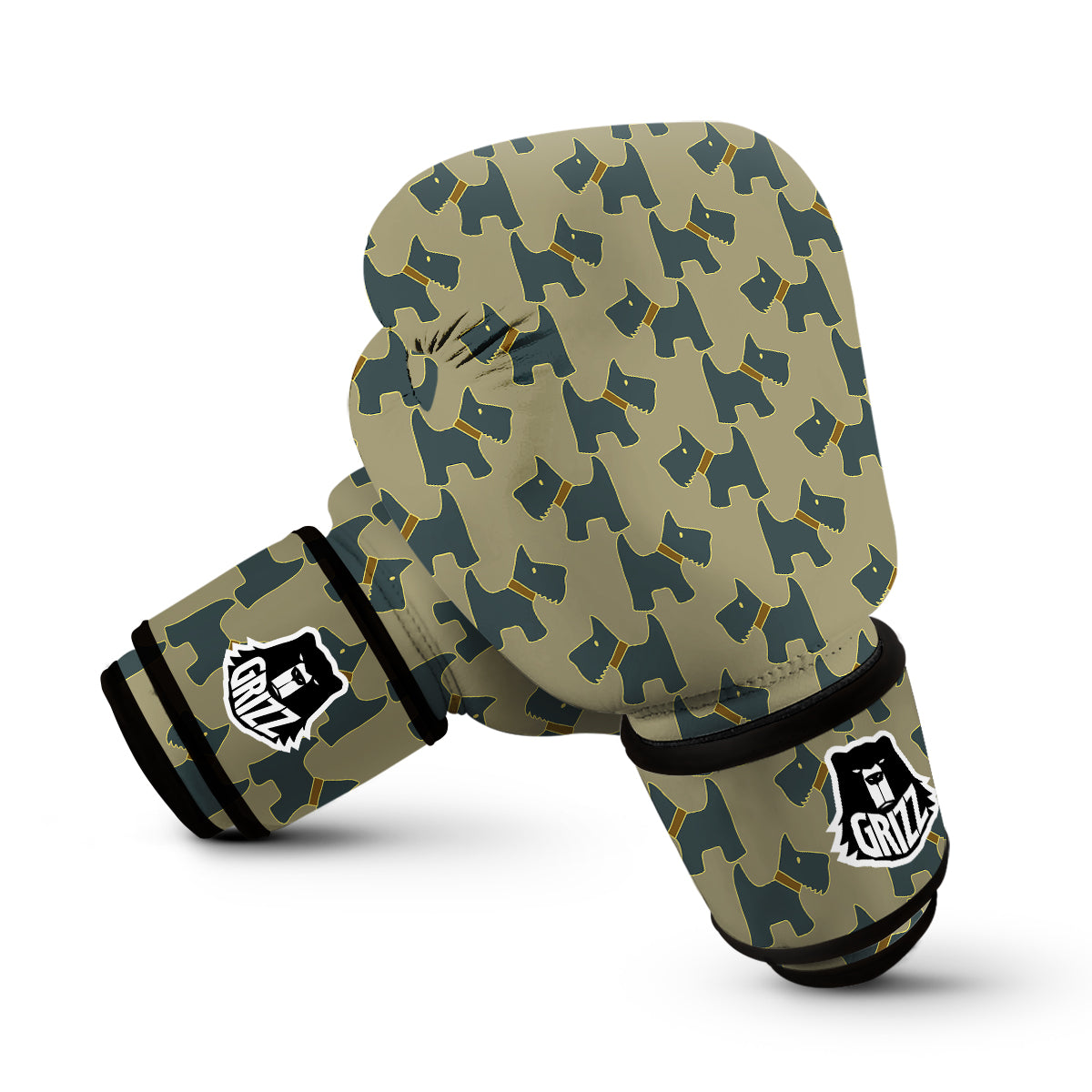 Dog Westie Pattern Print Boxing Gloves-grizzshop