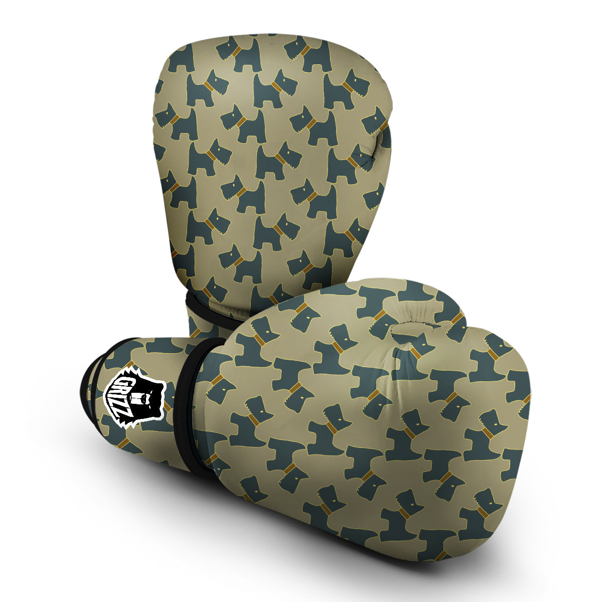 Dog Westie Pattern Print Boxing Gloves-grizzshop