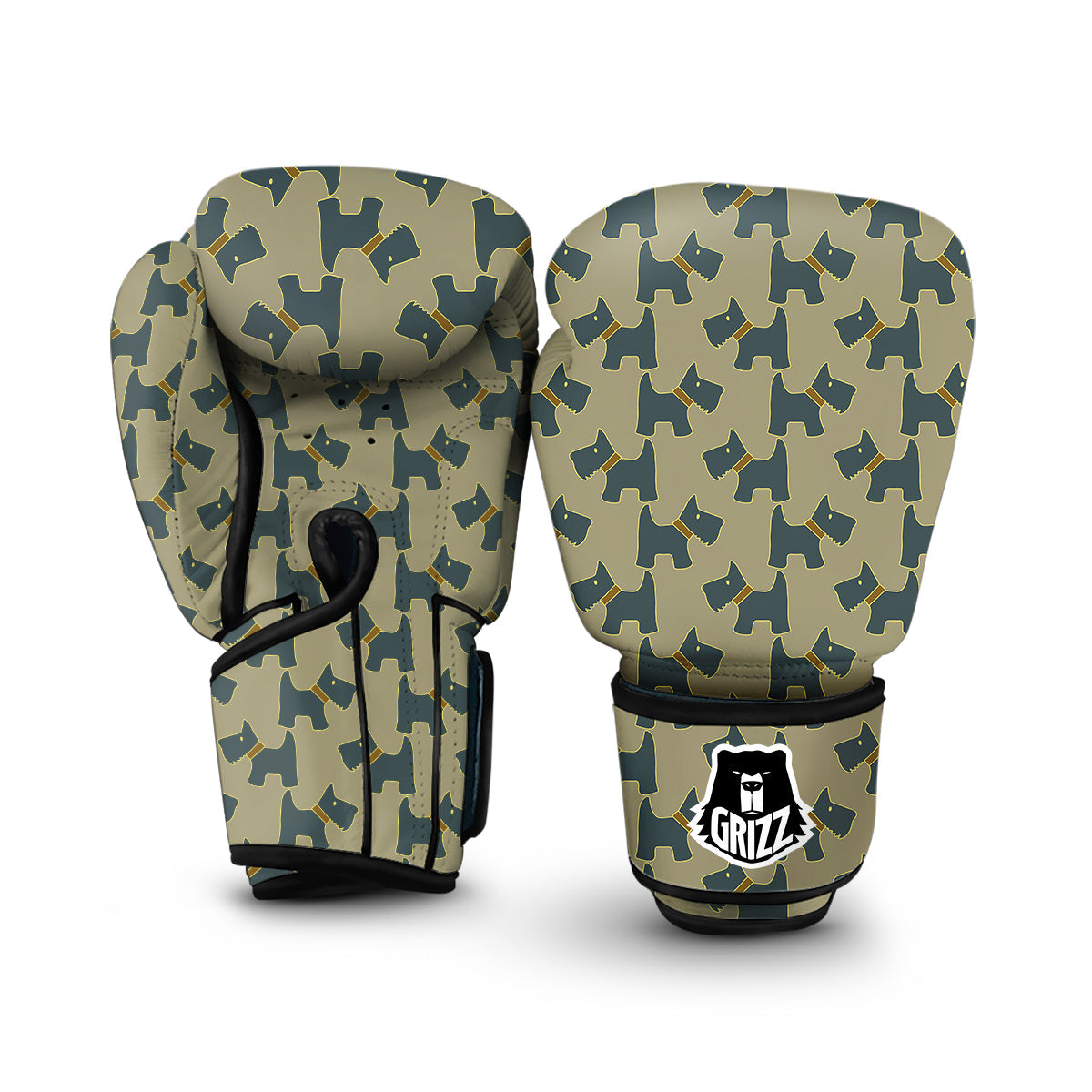 Dog Westie Pattern Print Boxing Gloves-grizzshop