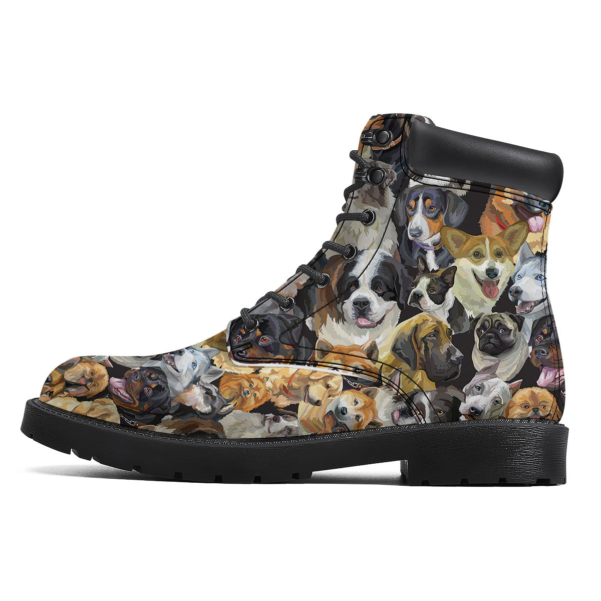 Dogs Breeds Watercolor Print Pattern Boots-grizzshop