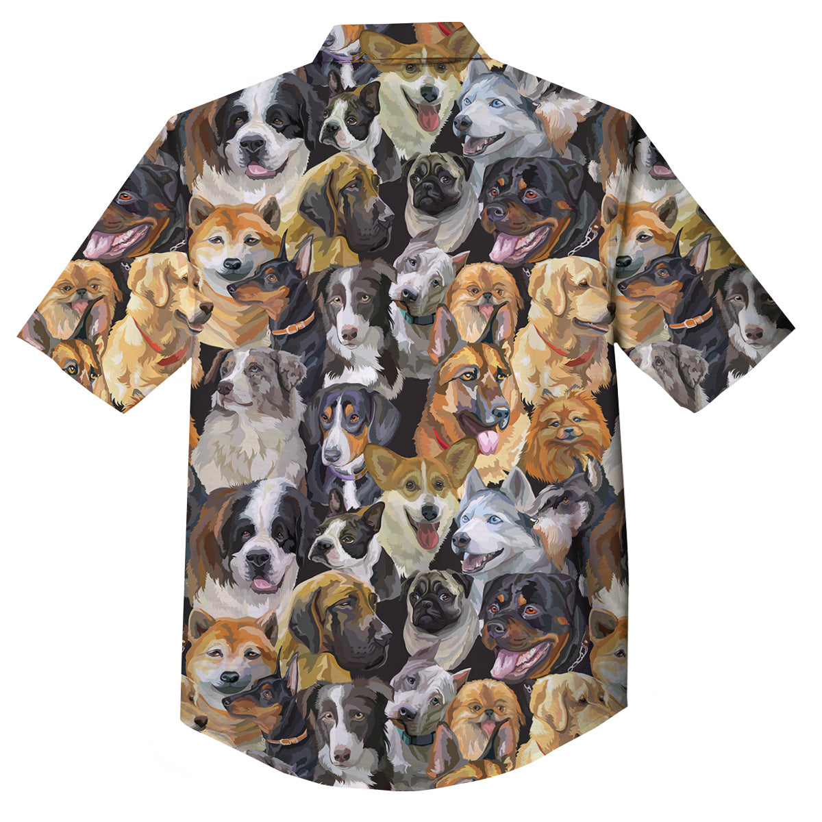 Dogs Breeds Watercolor Print Pattern Button Up Shirt-grizzshop