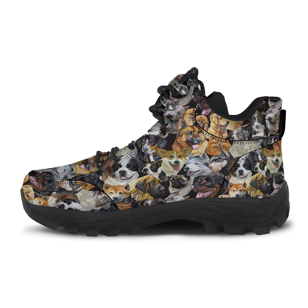Dogs Breeds Watercolor Print Pattern Hiking Shoes-grizzshop