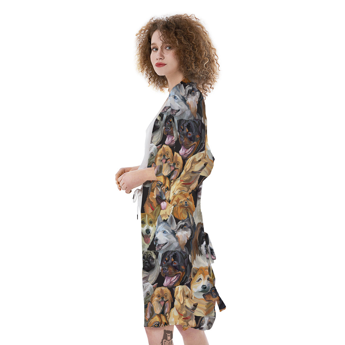 Dogs Breeds Watercolor Print Pattern Kimono-grizzshop