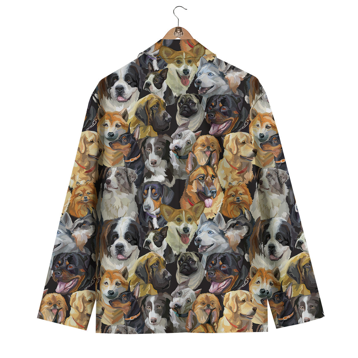 Dogs Breeds Watercolor Print Pattern Men's Blazer-grizzshop