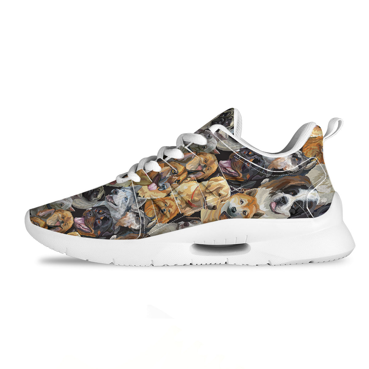 Dogs Breeds Watercolor Print Pattern Tennis Shoes-grizzshop