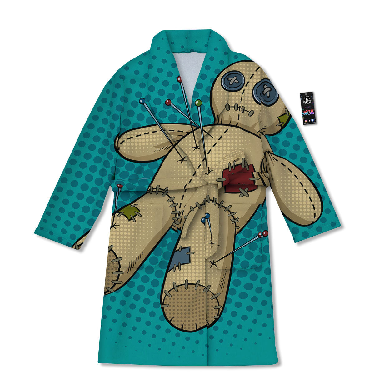 Doll Voodoo Print Bathrobe-grizzshop