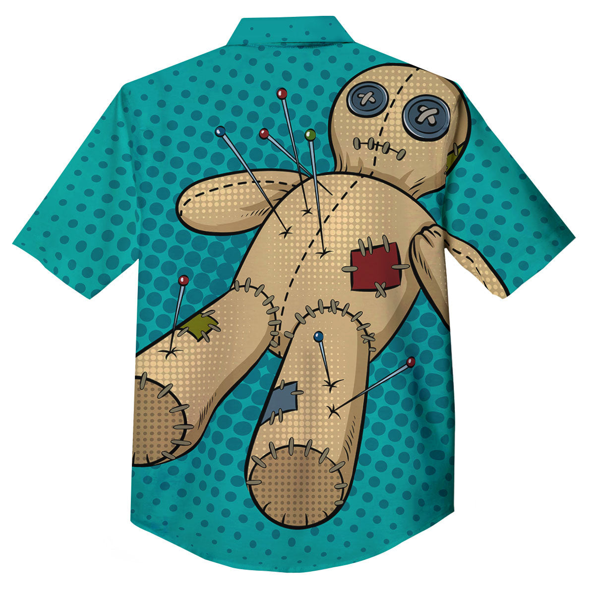Doll Voodoo Print Button Up Shirt-grizzshop