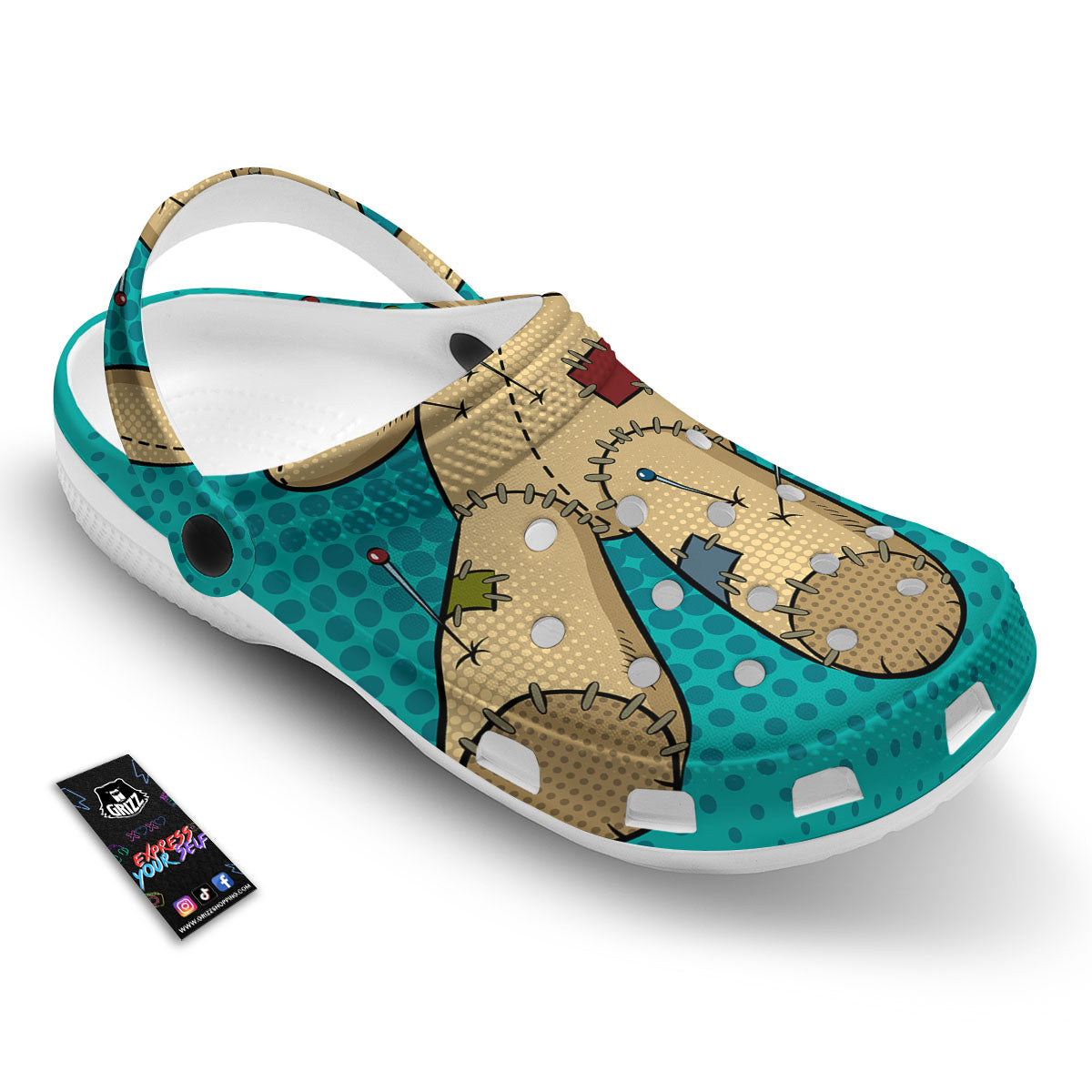 Doll Voodoo Print Clog-grizzshop