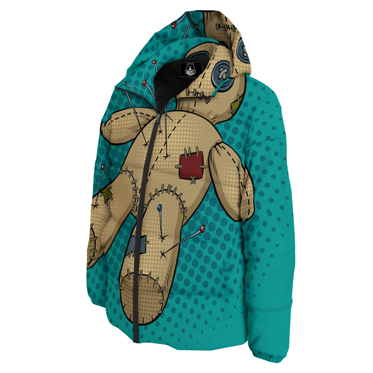 Doll Voodoo Print Down Jacket-grizzshop