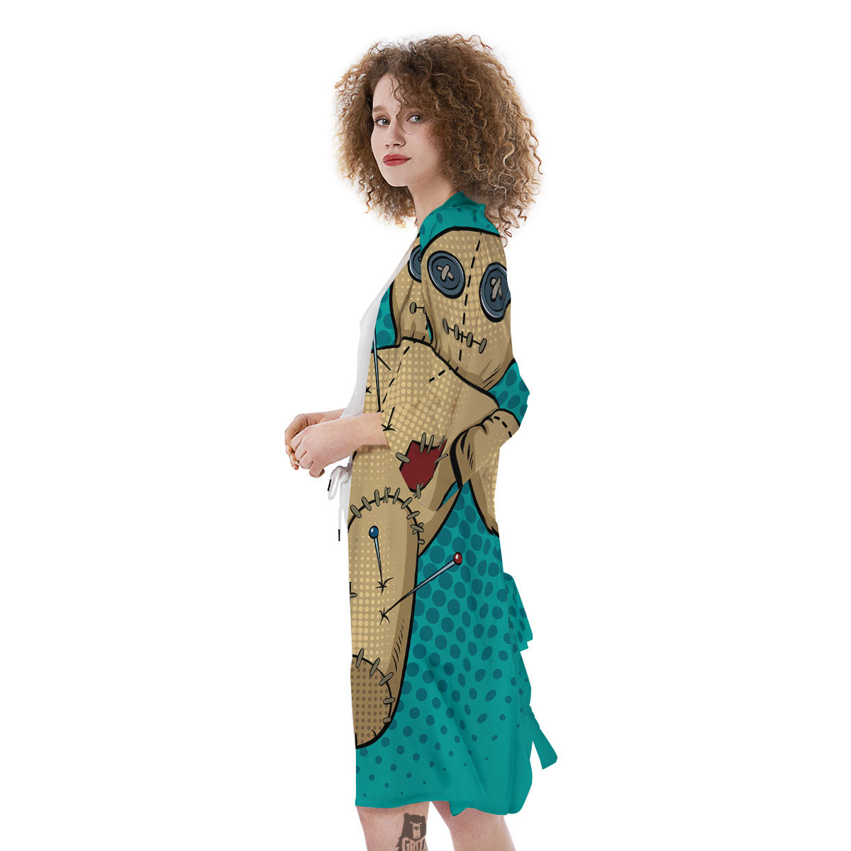 Doll Voodoo Print Kimono-grizzshop