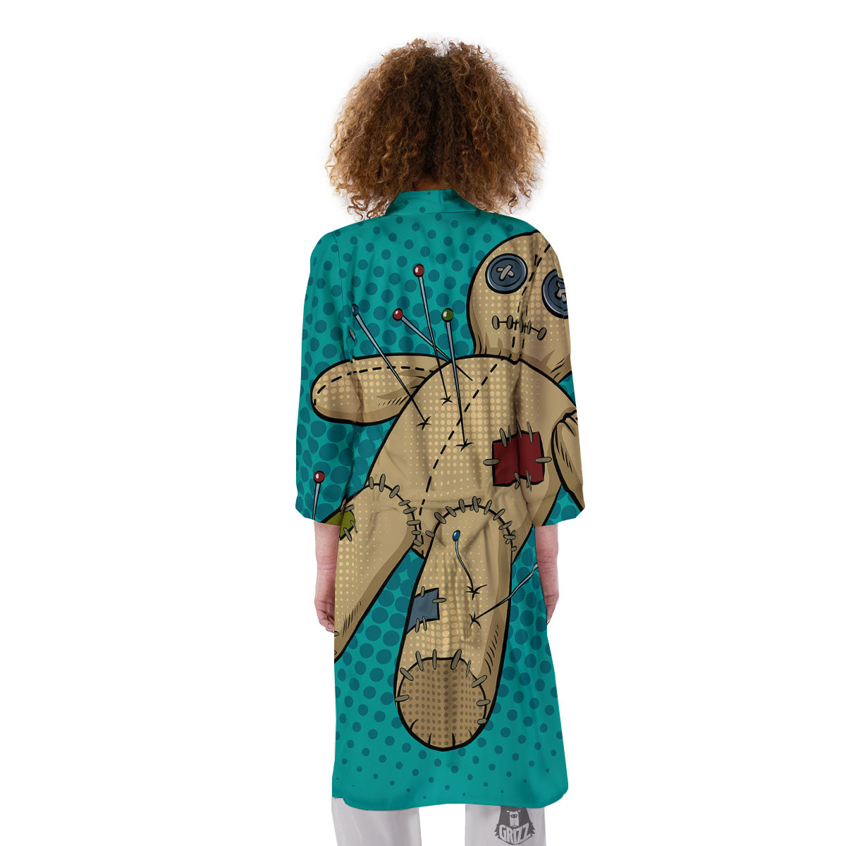 Doll Voodoo Print Kimono-grizzshop