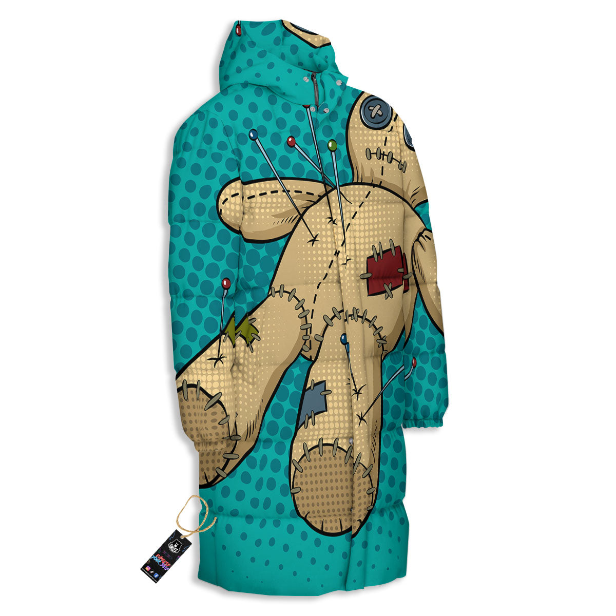 Doll Voodoo Print Long Down Jacket-grizzshop