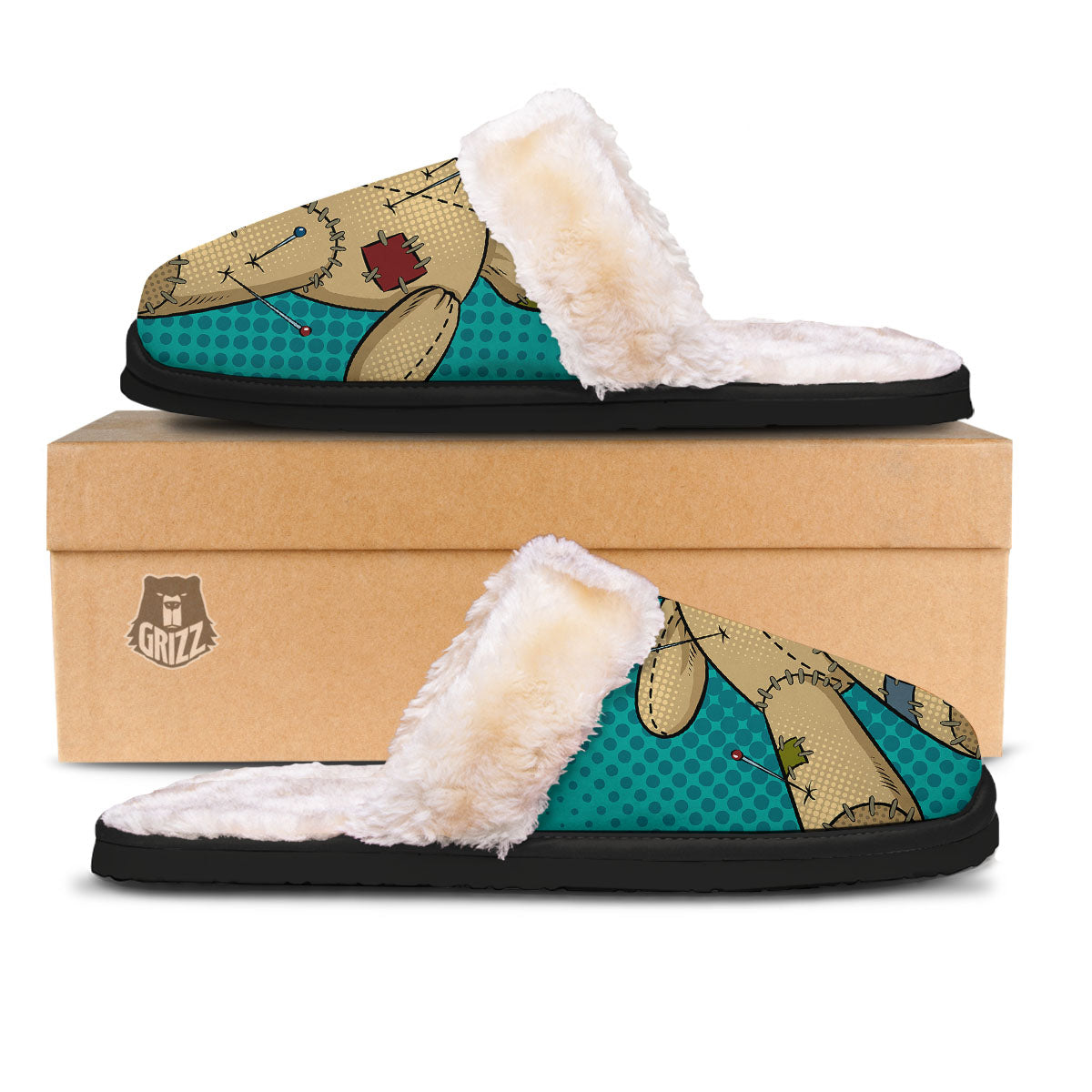 Doll Voodoo Print Slippers-grizzshop