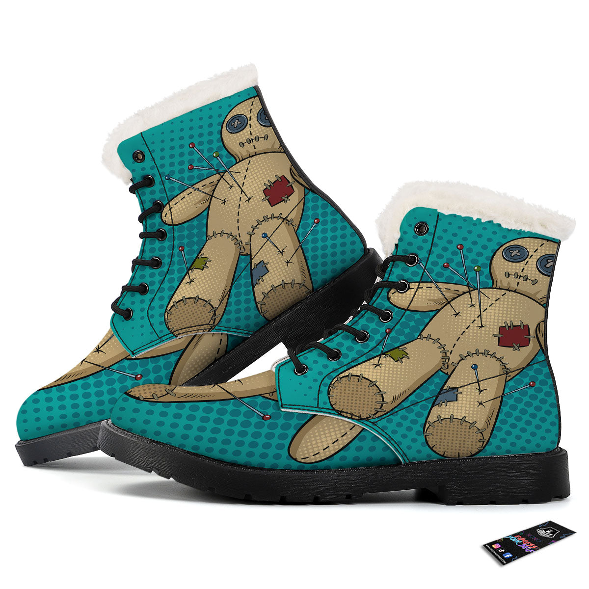 Doll Voodoo Print Winter Boots-grizzshop