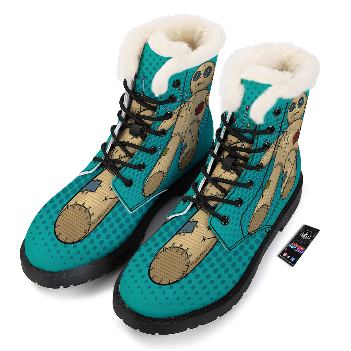 Doll Voodoo Print Winter Boots-grizzshop