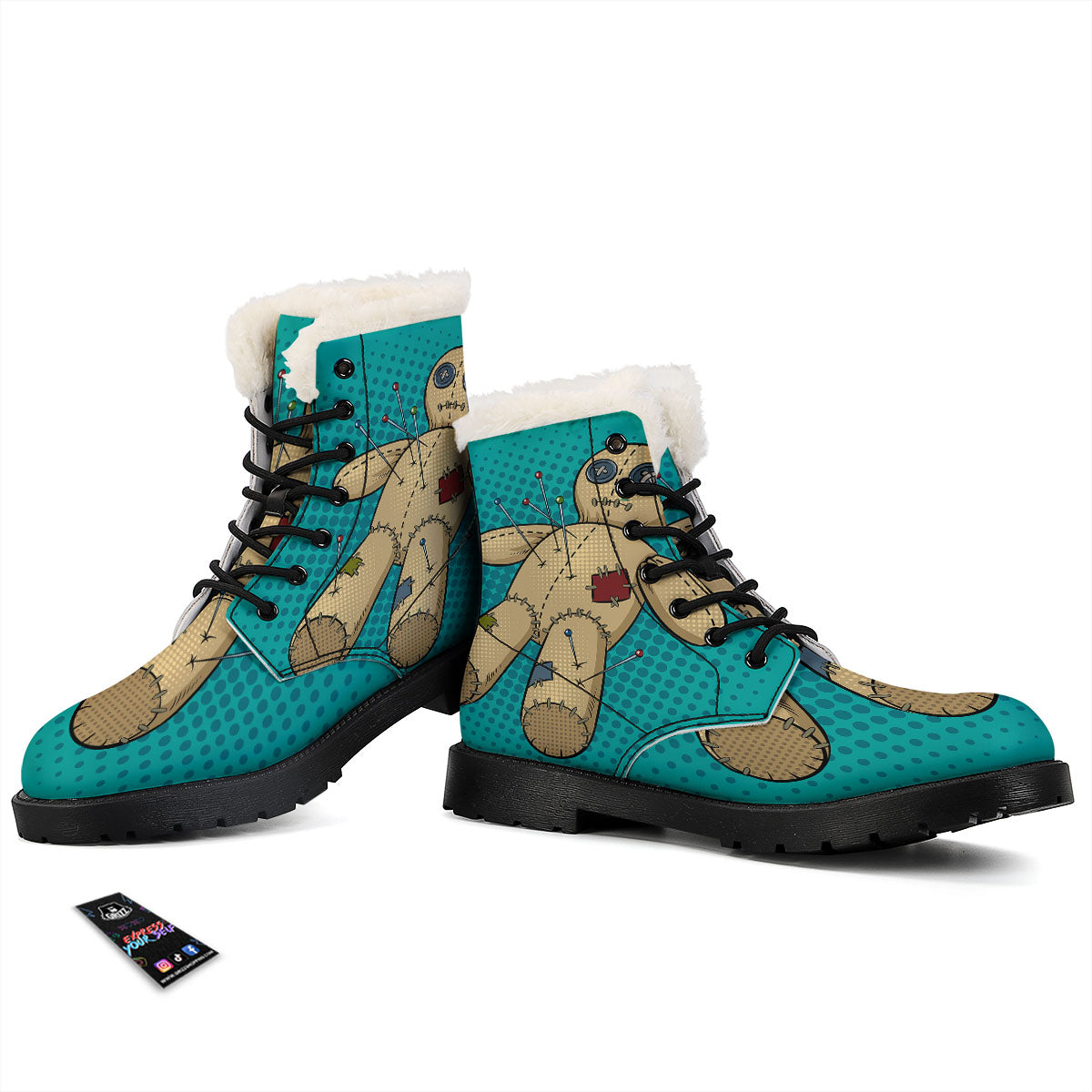 Doll Voodoo Print Winter Boots-grizzshop