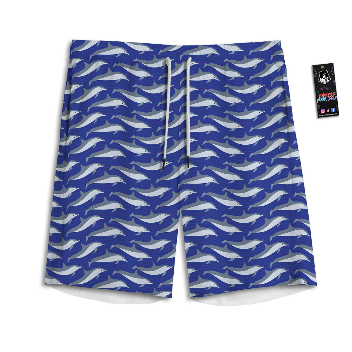 Denim Jeans Marble Print Pattern Men's Athletic Shorts