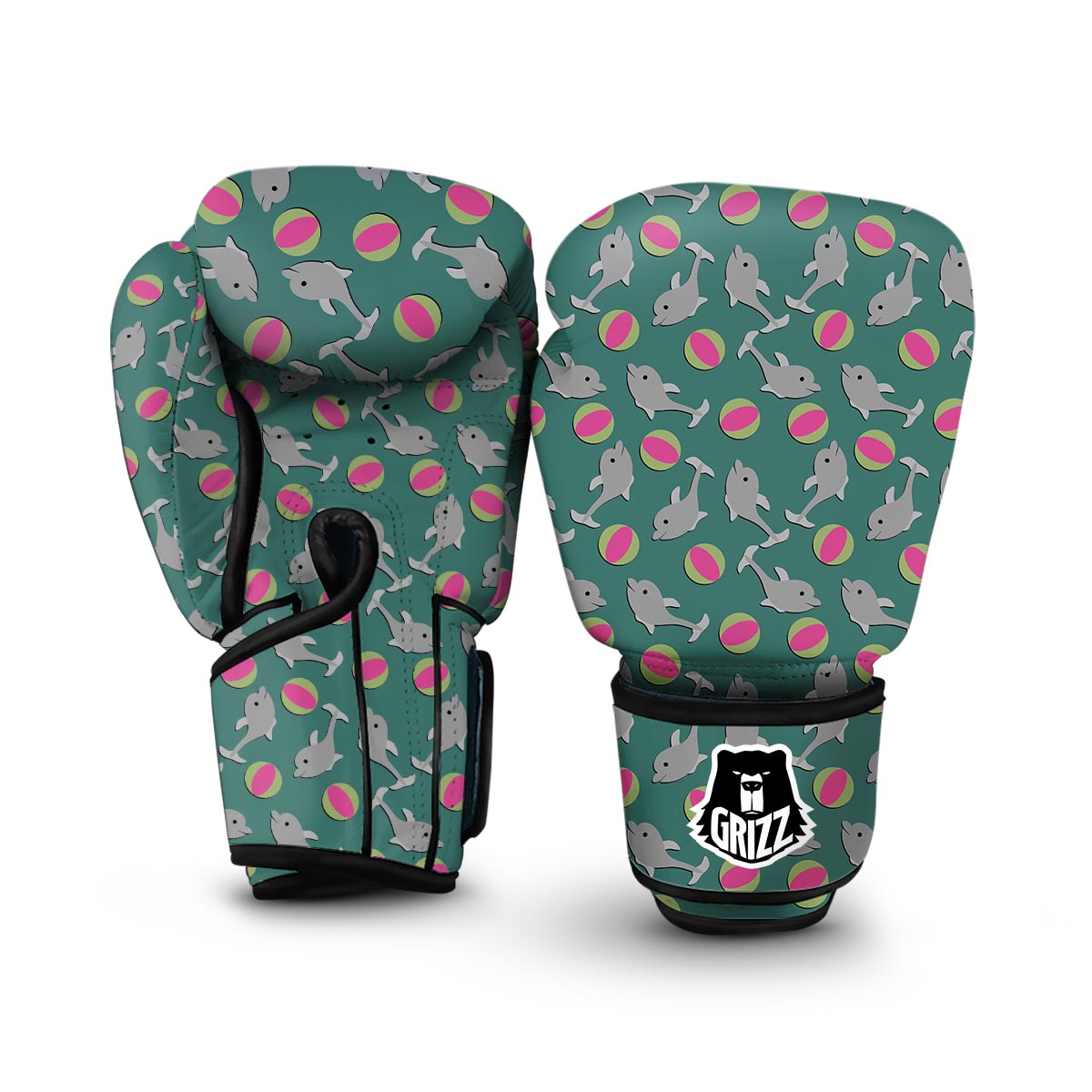 Dolphin Ball Pattern Print Boxing Gloves-grizzshop