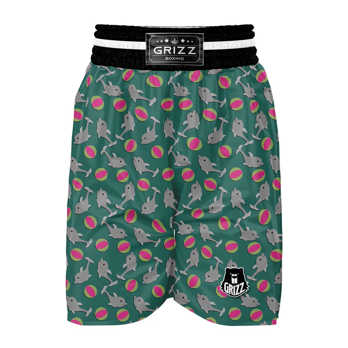 Dolphin Ball Pattern Print Boxing Shorts-grizzshop