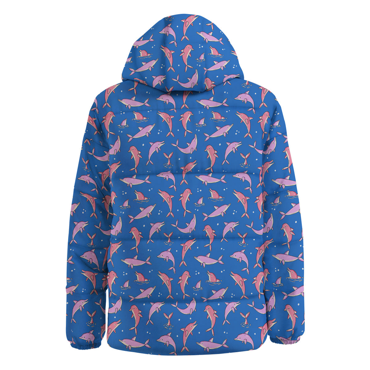 Dolphin Colorful Print Pattern Down Jacket-grizzshop