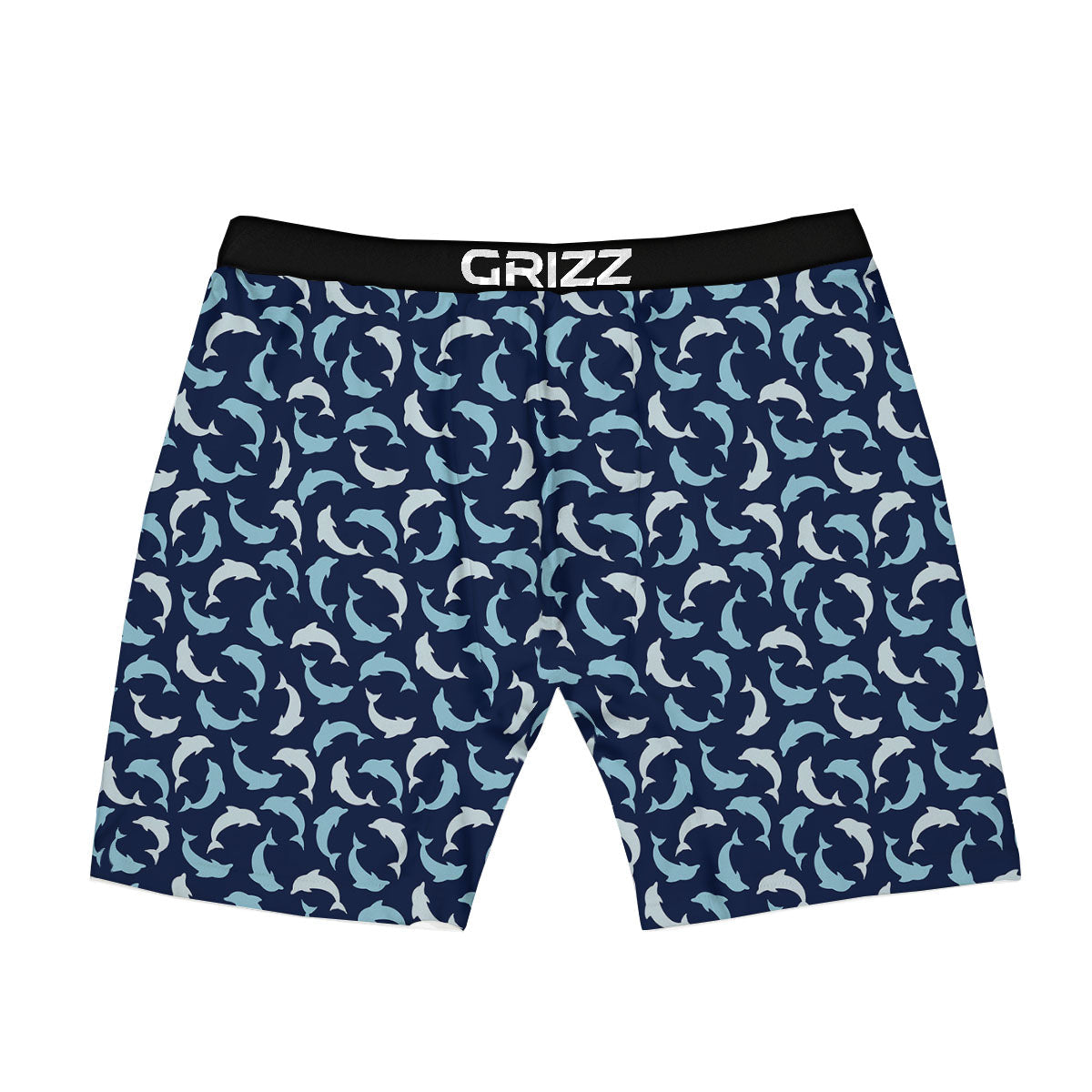 Dolphin Dark Blue Print Pattern Boxer Briefs-grizzshop