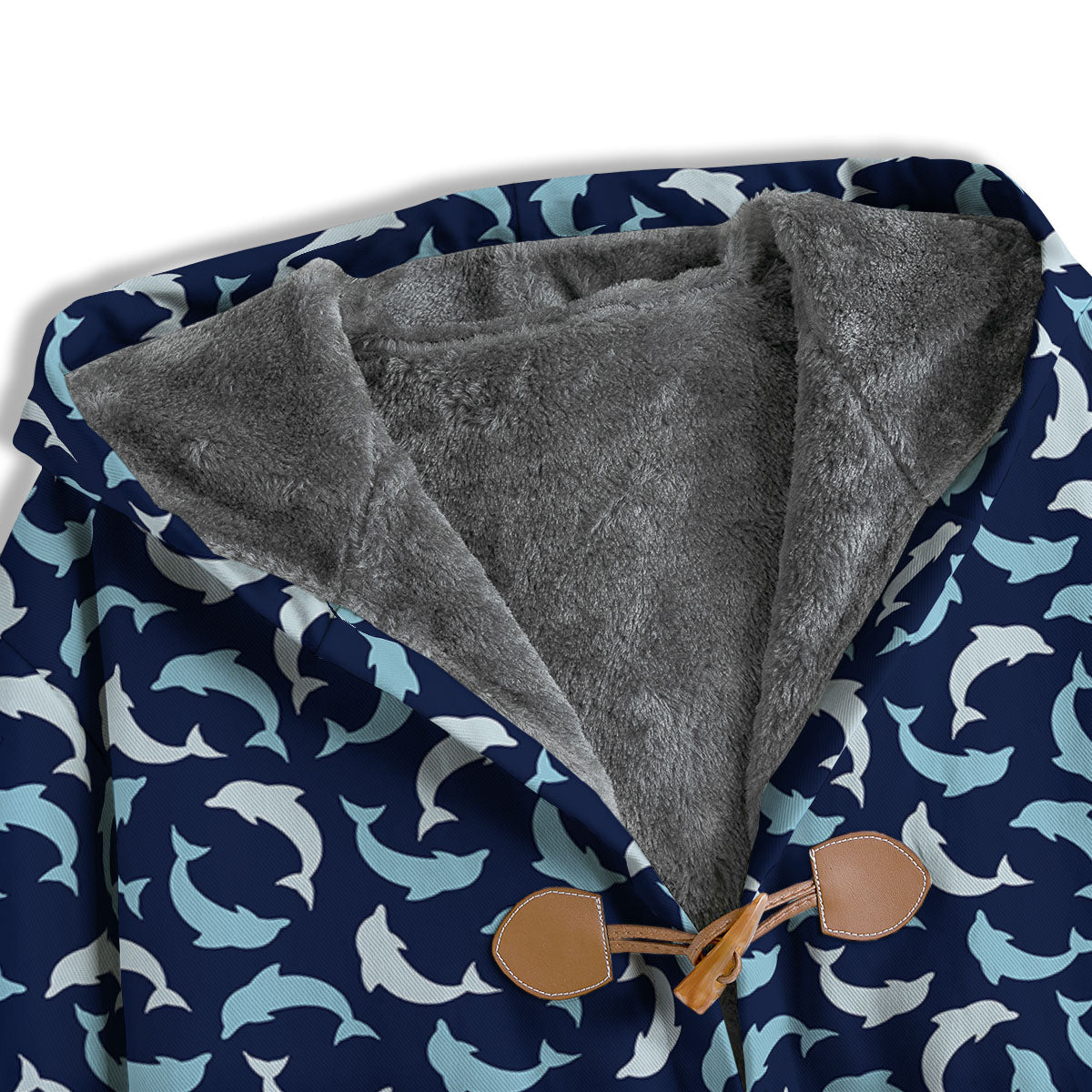 Dolphin Dark Blue Print Pattern Men's Windbreaker Jacket-grizzshop
