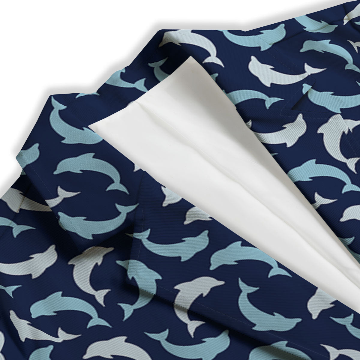 Dolphin Dark Blue Print Pattern Women's Blazer-grizzshop