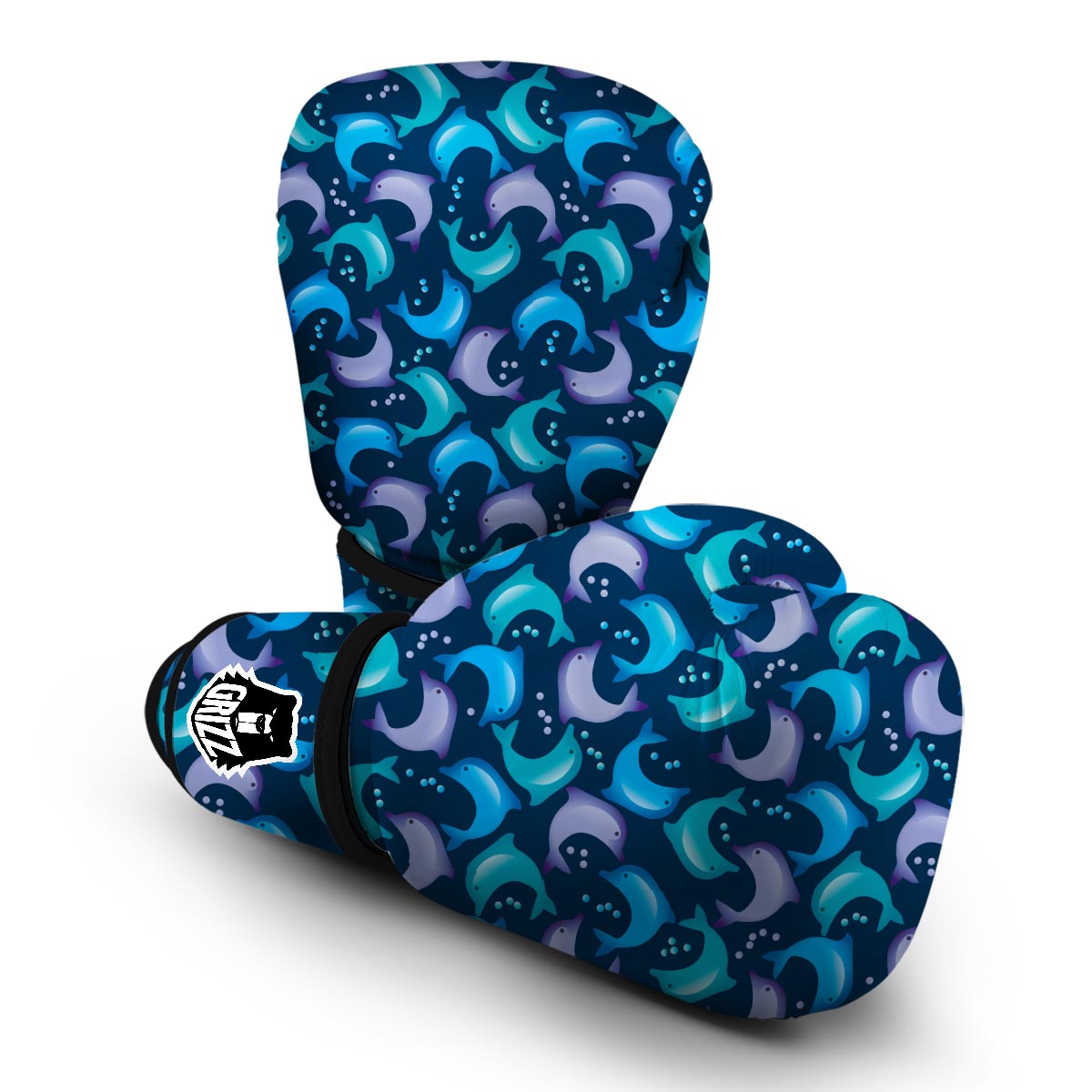 Dolphin Pattern Print Boxing Gloves-grizzshop