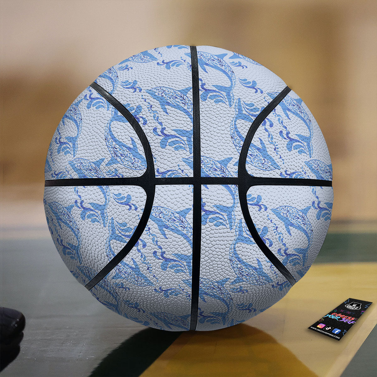 Dolphins Blue Print Pattern Basketball