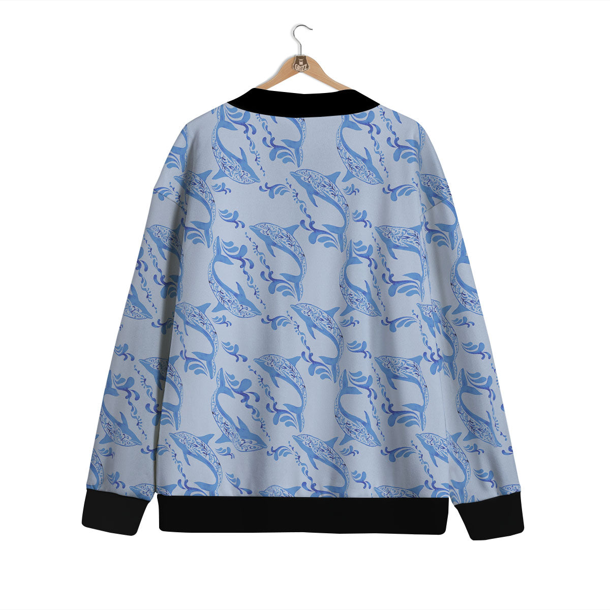 Dolphins Blue Print Pattern Cardigan-grizzshop