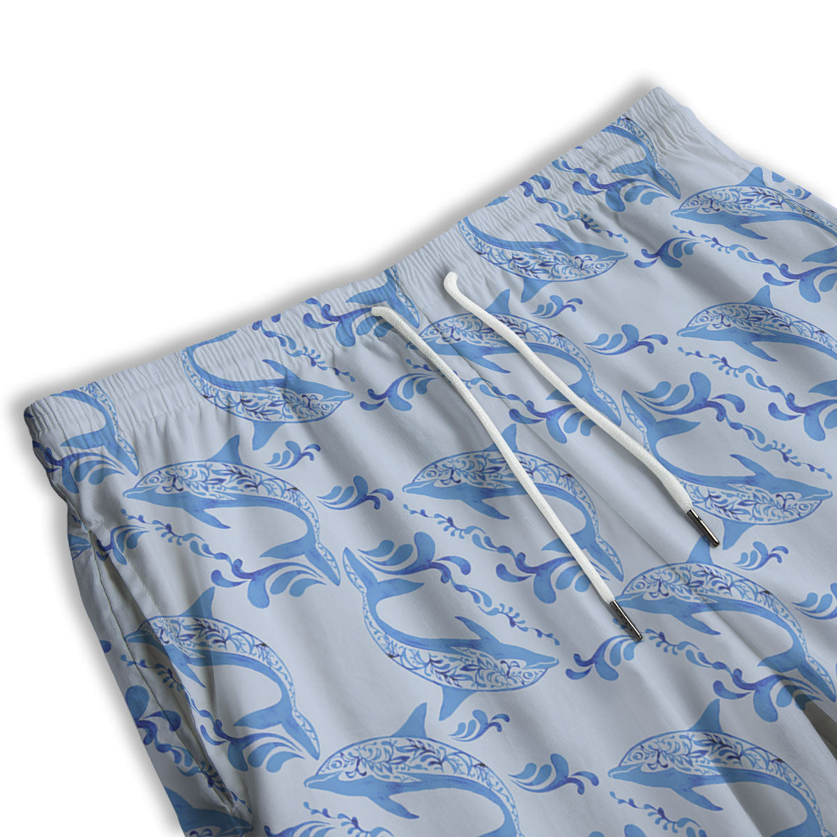 Dolphins Blue Print Pattern Men's Athletic Shorts