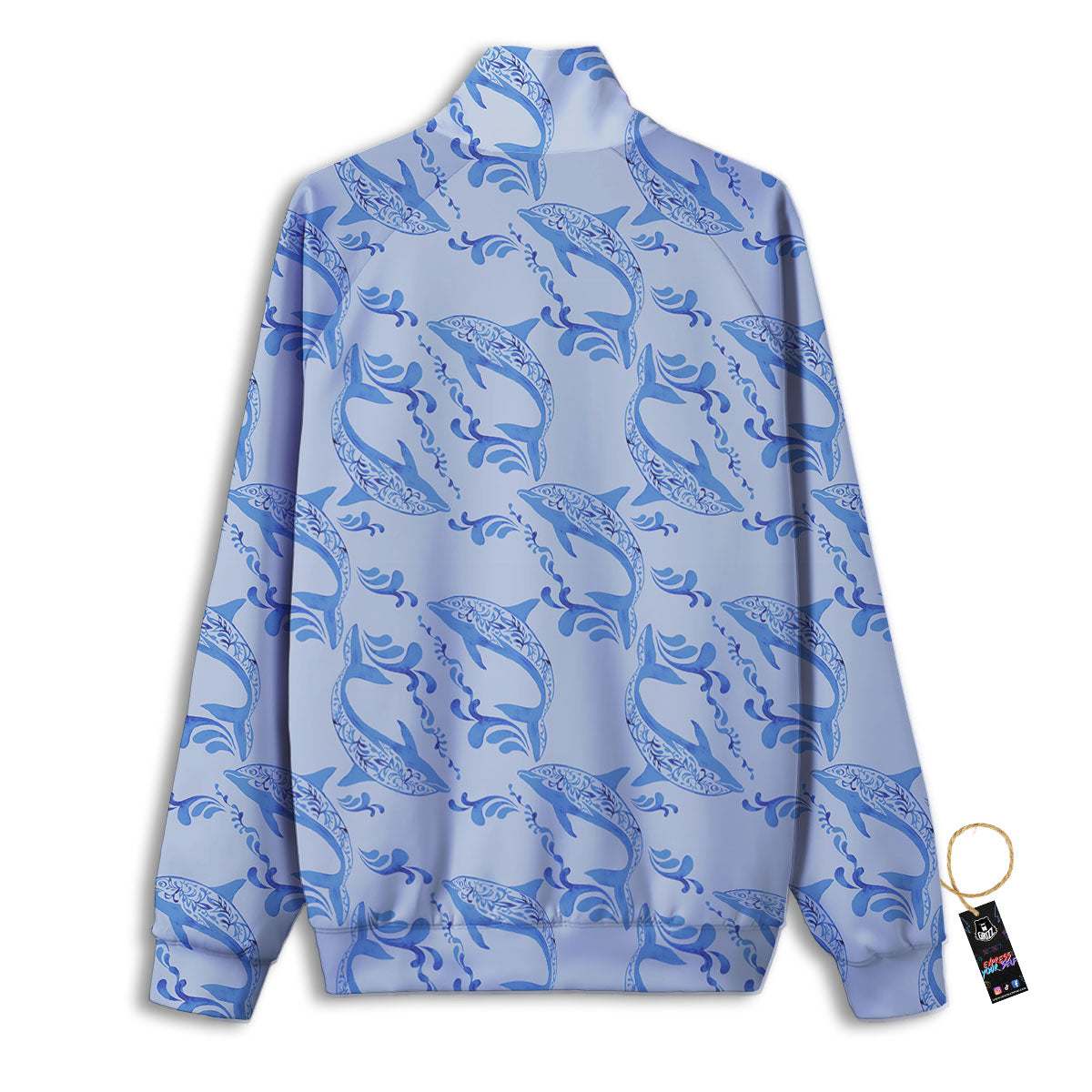 Dolphins Blue Print Pattern Track Jacket-grizzshop