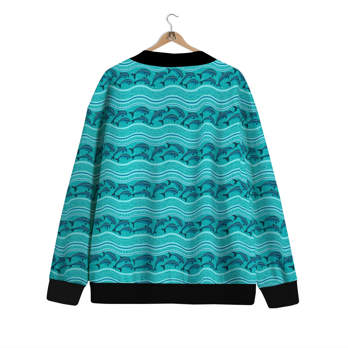 Dolphins In Ocean Print Pattern Cardigan-grizzshop