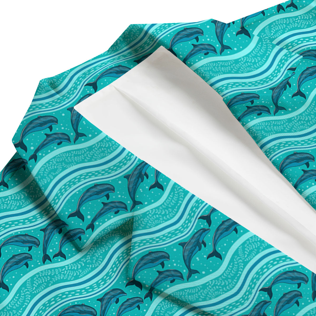Dolphins In Ocean Print Pattern Men's Blazer-grizzshop