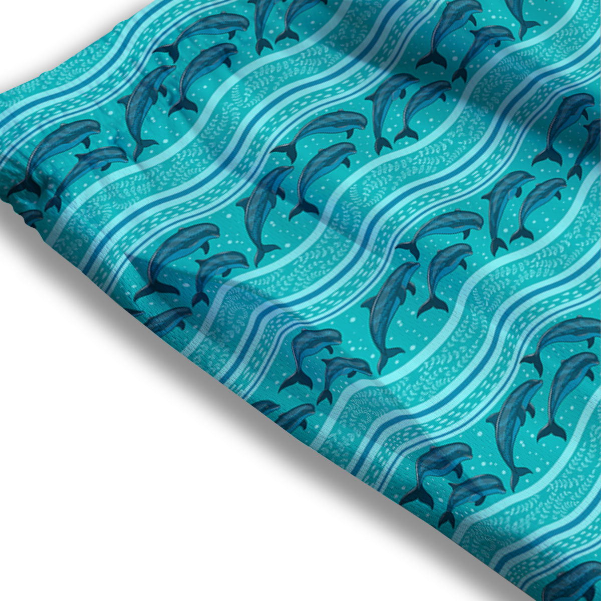 Dolphins In Ocean Print Pattern Mesh Shorts