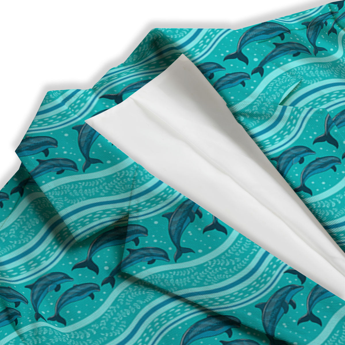 Dolphins In Ocean Print Pattern Women's Blazer-grizzshop